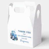 Ballotins Blue Tractor Gable Box Modèle Garçon Anniversaire (Ouvert)