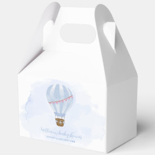 Ballotins Blue Watercolor Hot Air Balloon Baby shower garçon