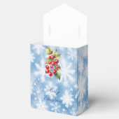 Ballotins Blue White Snowflakes Pine Cône Rouge Berries Cade (Ouvert)