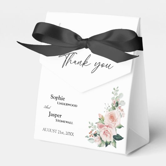Ballotins Blush Floral Blanc Mariage Ballotin Merci (Verso)