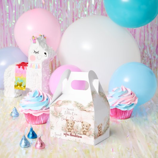 Ballotins blush floral teddy bear pink (Fête)