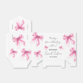 Ballotins Blush Pink Bow Coquette Script Sweet 16 Thank You (Déplié)