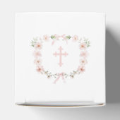 Ballotins Blush Pink Floral Frame Baptism Cube (Haut)