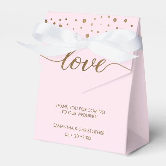 Ballotins Blush Pink Gold Love Script Mariage personnalisé F (Verso)