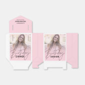 Ballotins Blush Pink Gradient Photo Birthday Dinner (Déplié)