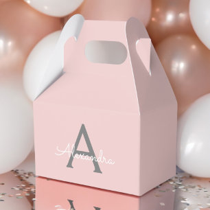 Ballotins Blush Pink Grey Modern Script Girly Monogram