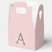 Ballotins Blush Pink Grey Modern Script Girly Monogram (Ouvert)