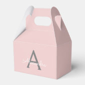Ballotins Blush Pink Grey Modern Script Girly Monogram (Verso)