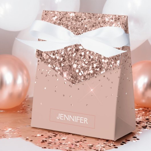 Ballotins Blush Pink Rose Gold Glitter Monogram Name