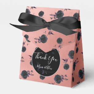 Ballotins Blush vintage avec Rose noir Mariage personnalisé