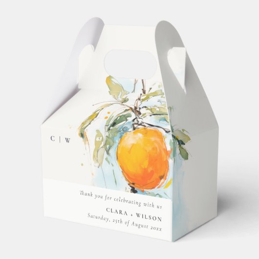 Ballotins Boho Abstrait Sketchy Orange Garden Mariage (Arrière)