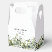 Ballotins Boho aquarelle eucalyptus or Mariage boîte de fave (Ouvert)