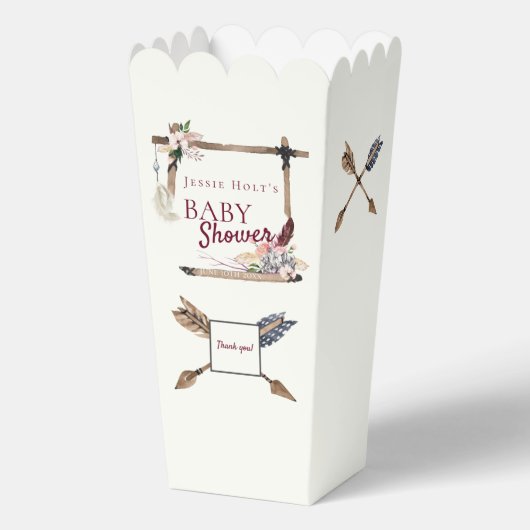 Ballotins Boho Baby shower Flèche sud-ouest (Recto)
