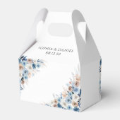 Ballotins Boho bleu Floral Mariage Favor Box (Arrière)