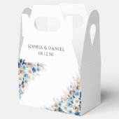 Ballotins Boho bleu Floral Mariage Favor Box (Ouvert)