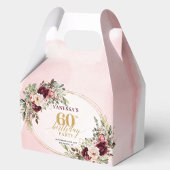 Ballotins Boho Blush Burgundy Gold Floral 60th Gift Box