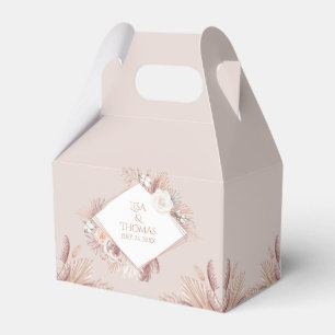 Ballotins Boho Blush Pampas Grass Wedding Favor Box