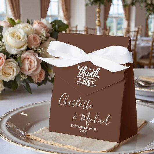 Ballotins Boho Brown Script Minimalist Wedding