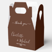 Ballotins Boho Brown Script Minimalist Wedding Thank You (Ouvert)
