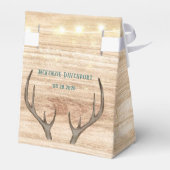 Ballotins Boho Deer Antlers et Florals Mariage en bois (Arrière)