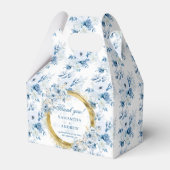 Ballotins Boho élégant Dusty Blue Gold Mariage boîte de préf (Verso)