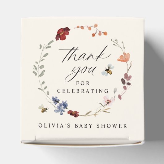 Ballotins Boho Fleur sauvage Baby shower vert Ballotin (Haut)