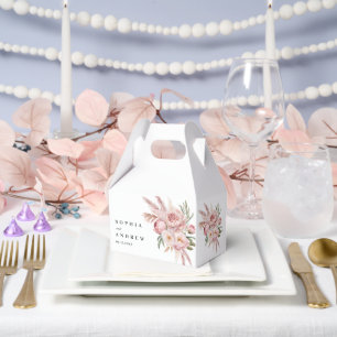 Ballotins Boho Fleurs roses Pampas Mariage en herbe