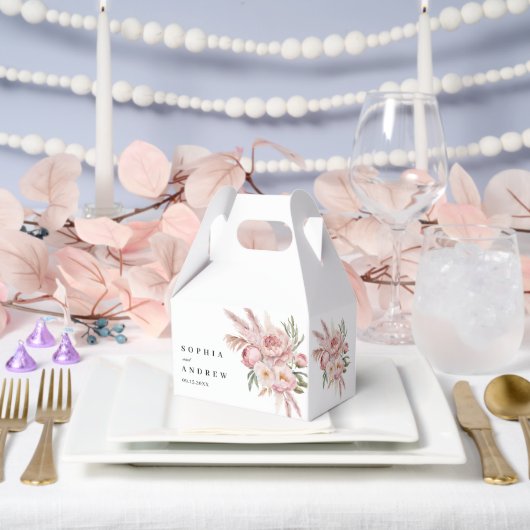 Ballotins Boho Fleurs roses Pampas Mariage en herbe (Mariage)