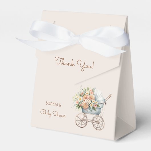 Ballotins Boho Floral Baby Carriage Baby shower (Verso)
