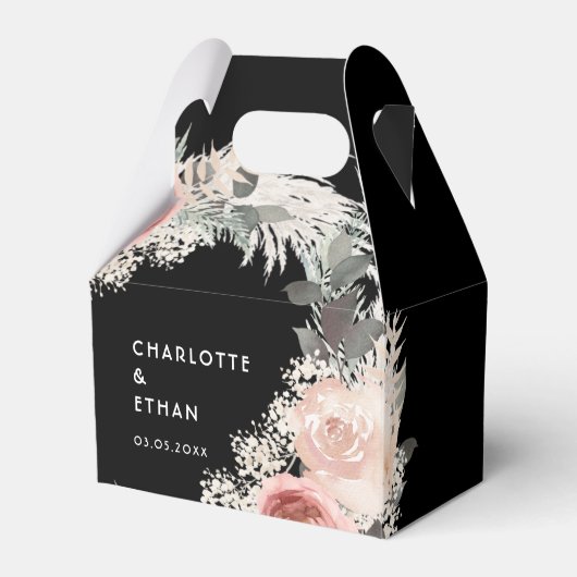 Ballotins Boho Floral Mariage Box boîte cadeau (Verso)