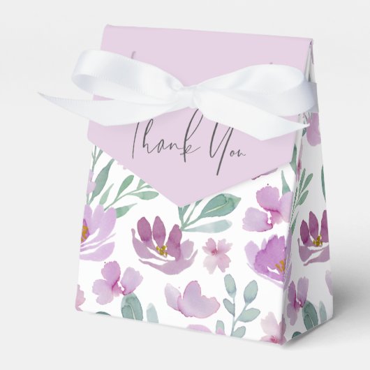 Ballotins Boho Floral Purple Rose Aquarelle Merci (Verso)