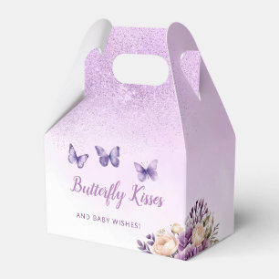 Ballotins Boho mignon aquarelle violet baby shower papillon