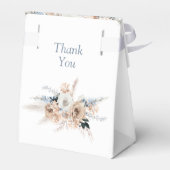 Ballotins boho pampas dusté bleu floral boîte de mariage (Arrière)