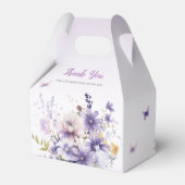 Ballotins Boho Purple Floral Papillon Baby shower Merci (Arrière)