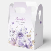 Ballotins Boho Purple Floral Papillon Baby shower Merci (Ouvert)