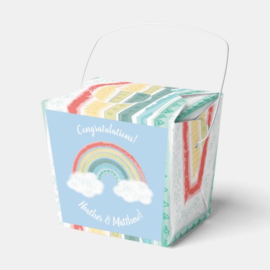 Ballotins Boho Rainbow Baby shower Blue Boy (Verso)