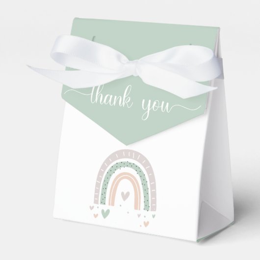 Ballotins Boho Rainbow Hearts Sage Baby shower (Verso)