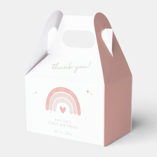 Ballotins Boho rose arc-en-ciel mignon 1ère fête d'anniversa (Arrière)