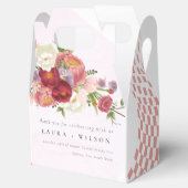 Ballotins Boho Rouge rose blanc Rose Fleurs modernes (Ouvert)