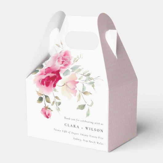 Ballotins Boho Rouge Rose Fleurs Mariage d'aquarelle (Verso)