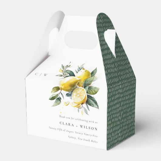 Ballotins Boho Rustique Aquarelle Jaune Citron Jaune Mariage (Verso)