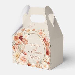 Ballotins Boho terracotta bordeaux or à fleurs eucalyptus