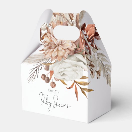 Ballotins Boho Terracotta Florals Baby shower Merci (Verso)