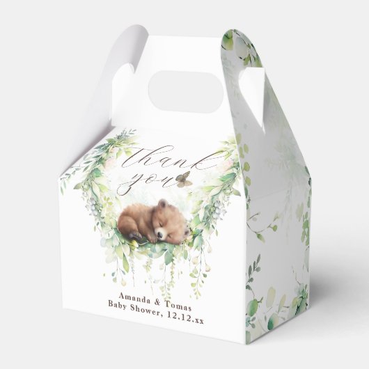 Ballotins Bois Animaux Forêt Végétation Bébé Garçon Douche (Arrière)