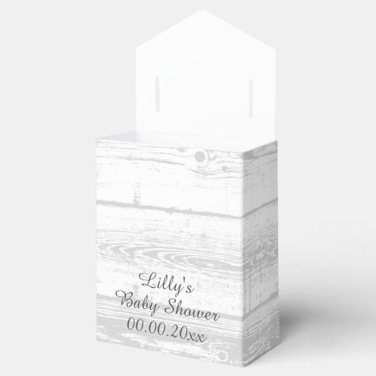 Ballotins Bois blanc rustique mignon baby shower fille (Ouvert)