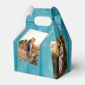 Ballotins Bois bleu rustique 4 Photos Mariage (Arrière)