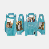 Ballotins Bois bleu rustique 4 Photos Mariage (Déplié)