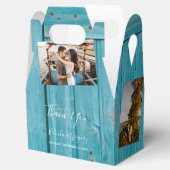 Ballotins Bois bleu rustique 4 Photos Mariage (Ouvert)