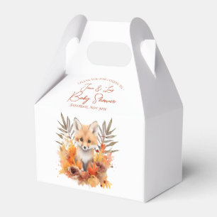 Ballotins Bois Fox verdure Aquarelle Baby shower feuille