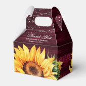 Ballotins Bois rustique Bourgogne Sunflower Boîte de mariage (Arrière)